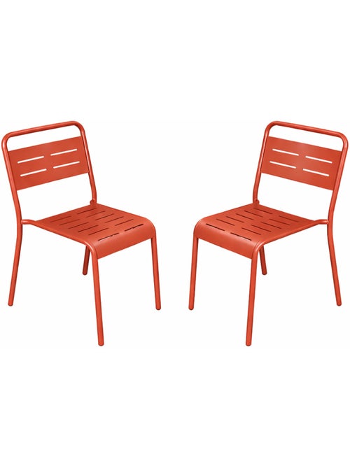 Bergame lot de 2 chaises de jardin empilables jaunes - Kiabi