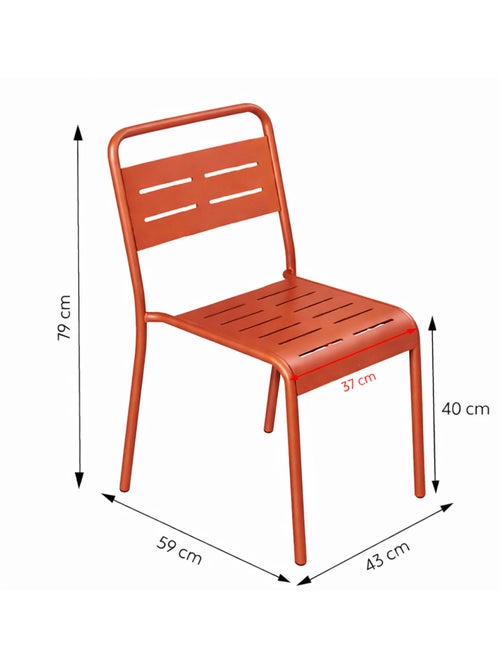 Bergame lot de 2 chaises de jardin empilables jaunes - Kiabi