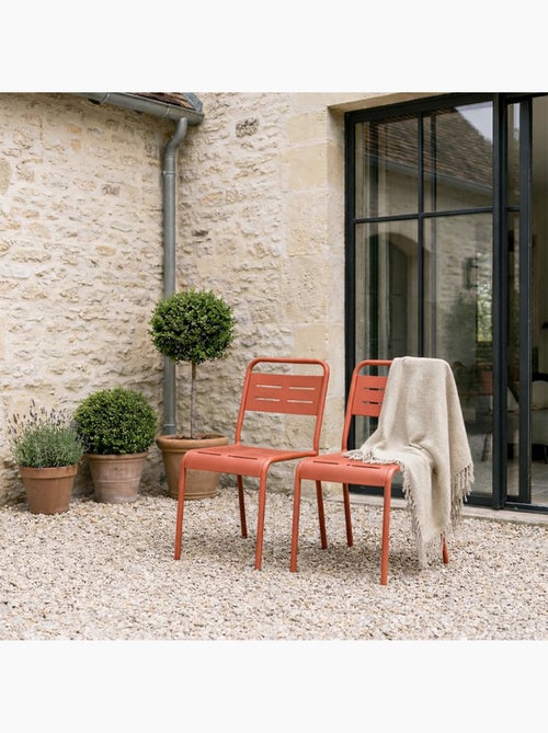 Bergame lot de 2 chaises de jardin empilables jaunes - Kiabi