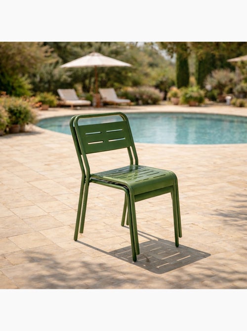 Bergame lot de 2 chaises de jardin empilables jaunes - Kiabi