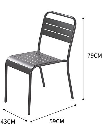 BERGAME Lot de 4 chaises en acier bleu