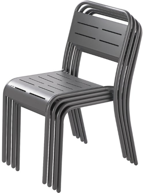 BERGAME Lot de 4 chaises en acier bleu - Kiabi BERGAME Lot de 4 chaises en acier bleu - Kiabi