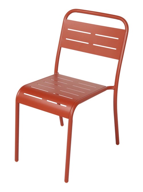 BERGAME Lot de 4 chaises salon de jardin repas terracotta - Kiabi