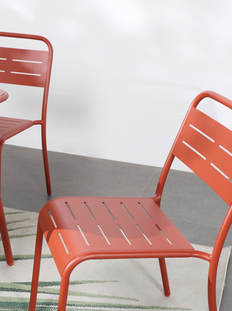 BERGAME Lot de 4 chaises salon de jardin repas terracotta Terracotta - Kiabi