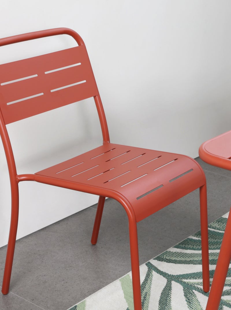 BERGAME Lot de 4 chaises salon de jardin repas terracotta Terracotta - Kiabi