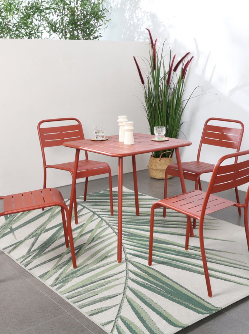 BERGAME Lot de 4 chaises salon de jardin repas terracotta Terracotta - Kiabi