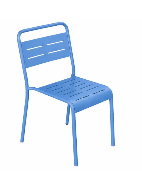 BERGAME Lot de 6 chaises de jardin empilables bleues - Kiabi