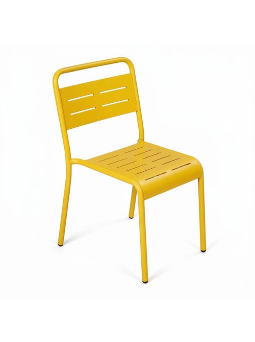 BERGAME Lot de 6 chaises de jardin empilables jaunes - Kiabi