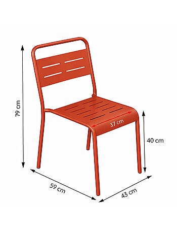 BERGAME Lot de 6 chaises de jardin empilables jaunes