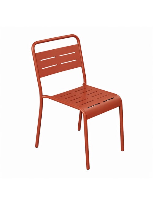 BERGAME Lot de 6 chaises de jardin empilables terracotta - Kiabi