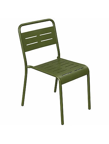BERGAME Lot de 6 chaises de jardin empilables jaunes