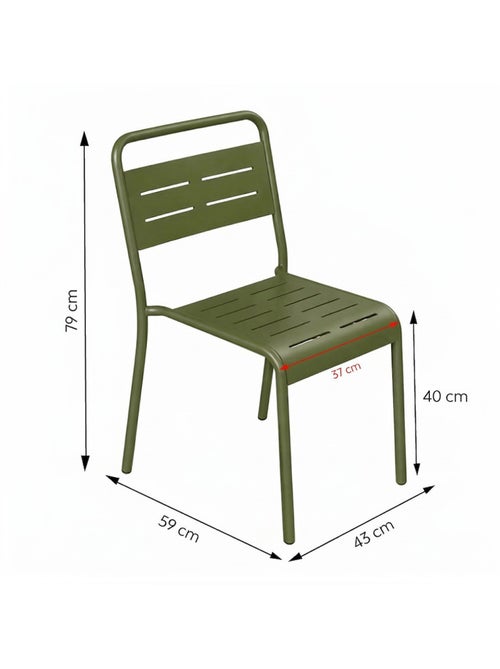 BERGAME Lot de 6 chaises de jardin empilables vertes - Kiabi