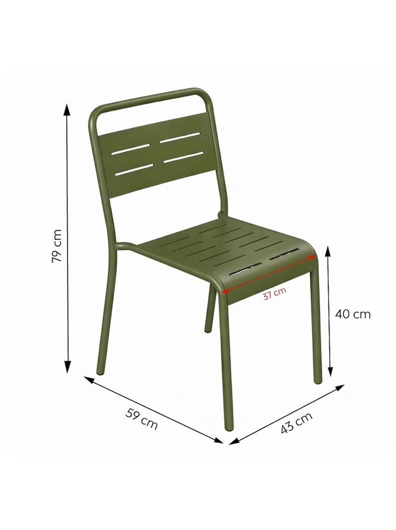 BERGAME Lot de 6 chaises de jardin empilables vertes Vert - Kiabi