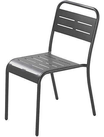 BERGAME Lot de 6 chaises en acier bleu