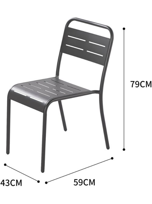 BERGAME Lot de 6 chaises en acier bleu - Kiabi BERGAME Lot de 6 chaises en acier bleu - Kiabi