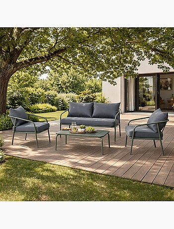 BERGAME Salon de jardin 4 places terracotta