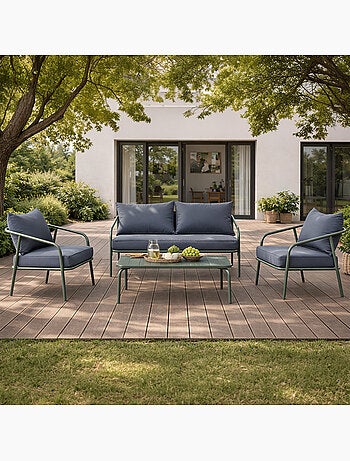 BERGAME Salon de jardin 4 places terracotta