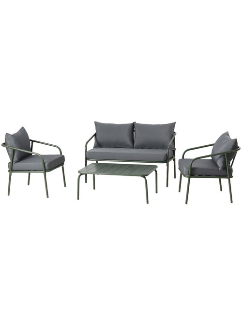 BERGAME Salon de jardin 4 places kaki - Kiabi BERGAME Salon de jardin 4 places kaki - Kiabi