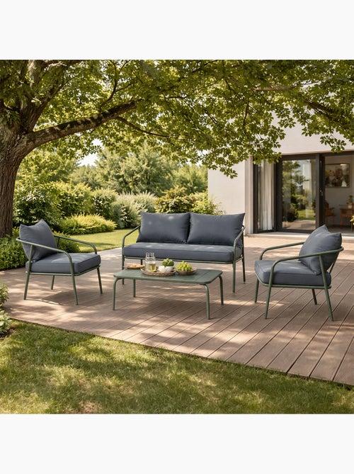 BERGAME Salon de jardin 4 places kaki - Kiabi BERGAME Salon de jardin 4 places kaki - Kiabi