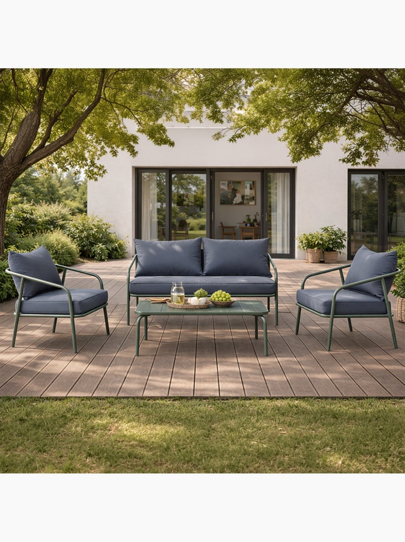 BERGAME Salon de jardin 4 places kaki Kaki - Kiabi