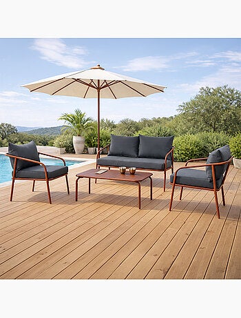 BERGAME Salon de jardin 4 places terracotta