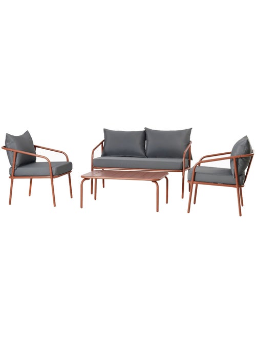 BERGAME Salon de jardin 4 places terracotta - Kiabi