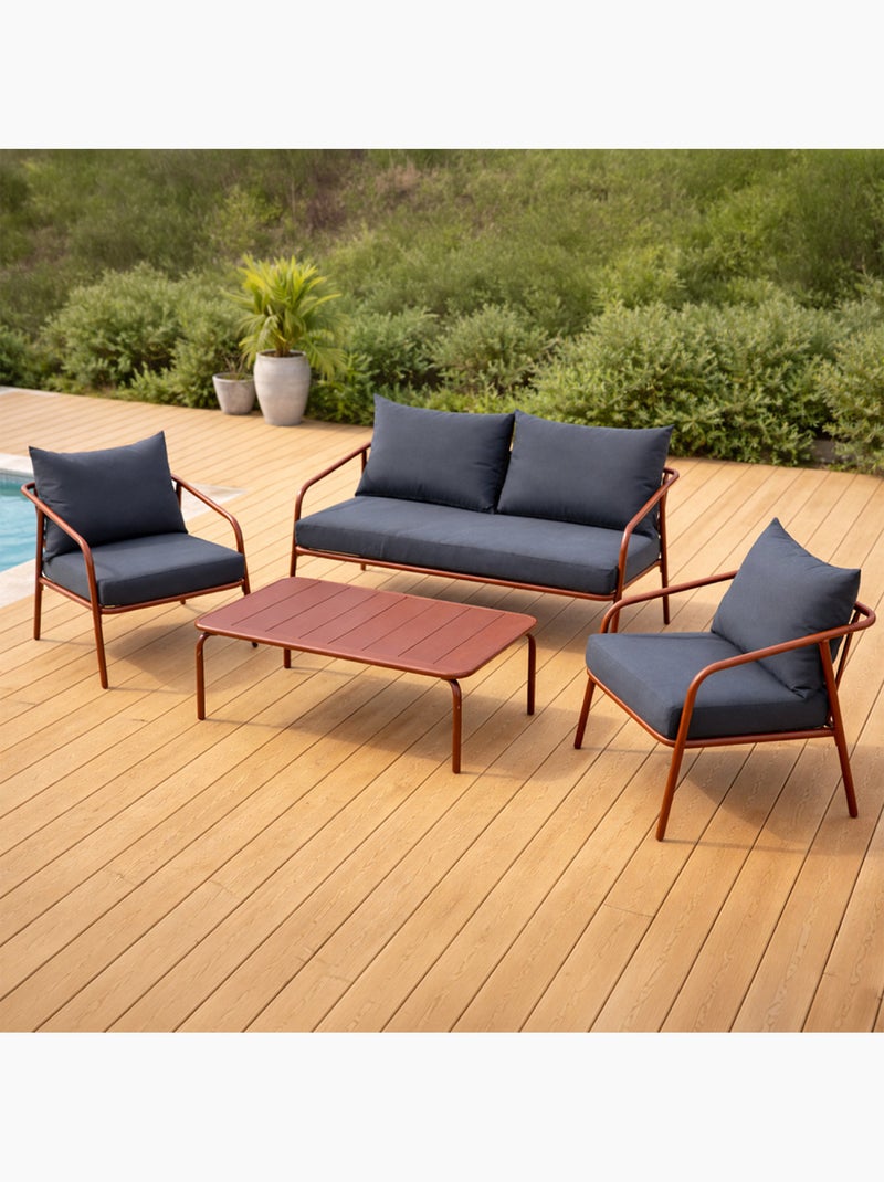 BERGAME Salon de jardin 4 places terracotta Terracotta - Kiabi