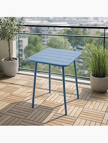 BERGAME Table carrée 2 places 50x50cm jaune