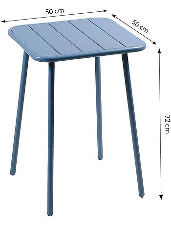 BERGAME Table carrée 2 places 50x50cm jaune