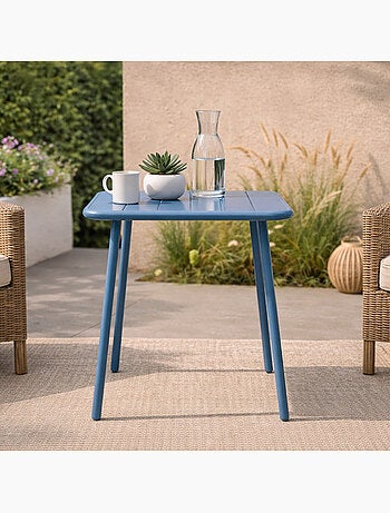 BERGAME Table carrée 2 places 50x50cm jaune