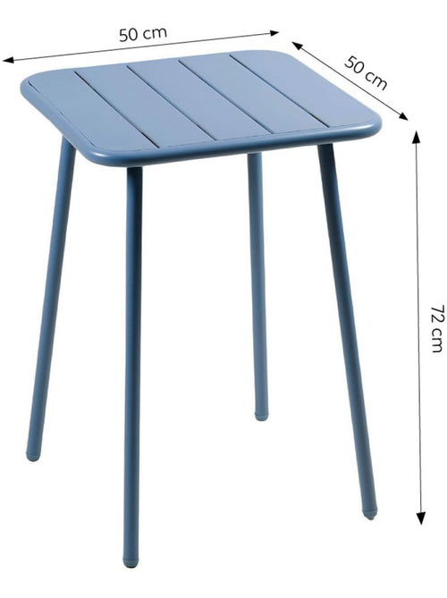 BERGAME Table carrée 2 places 50x50cm bleu - Kiabi