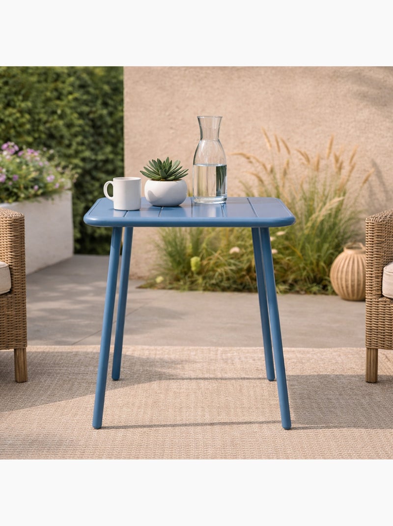 BERGAME Table carrée 2 places 50x50cm bleu Bleu - Kiabi
