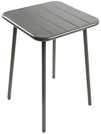 BERGAME Table carrée 2 places 50x50cm gris foncé