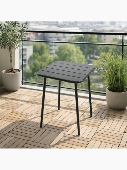 BERGAME Table carrée 2 places 50x50cm gris foncé - Kiabi