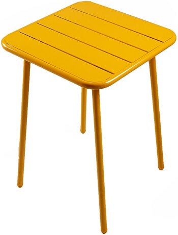 BERGAME Table carrée 2 places 50x50cm jaune