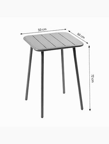 BERGAME Table carrée 2 places 50x50cm jaune