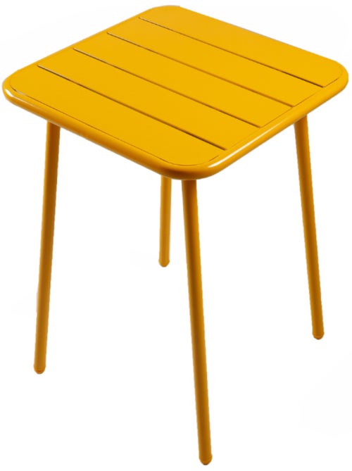 BERGAME Table carrée 2 places 50x50cm jaune - Kiabi