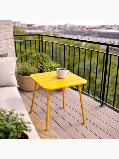 BERGAME Table carrée 2 places 50x50cm jaune - Kiabi