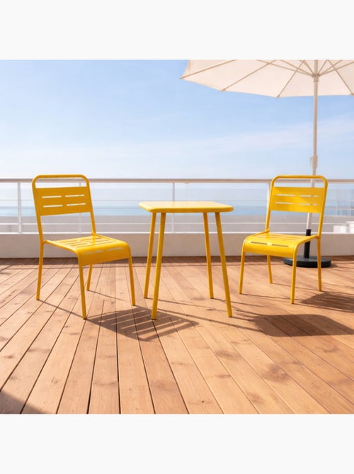 BERGAME Table carrée 2 places 50x50cm jaune - Kiabi