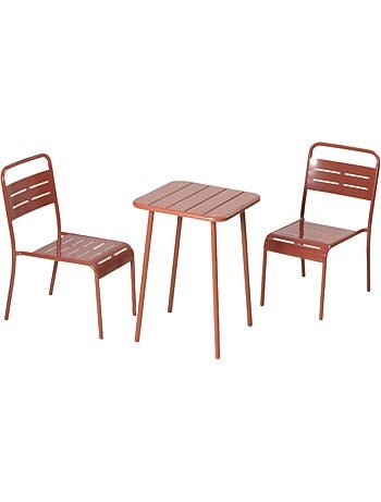 BERGAME Table carrée 2 places 50x50cm jaune