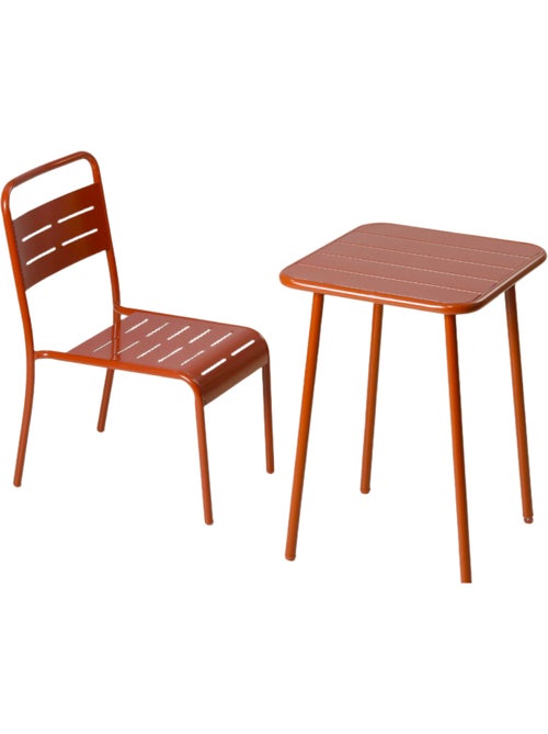 BERGAME Table carrée 2 places 50x50cm terracotta - Kiabi
