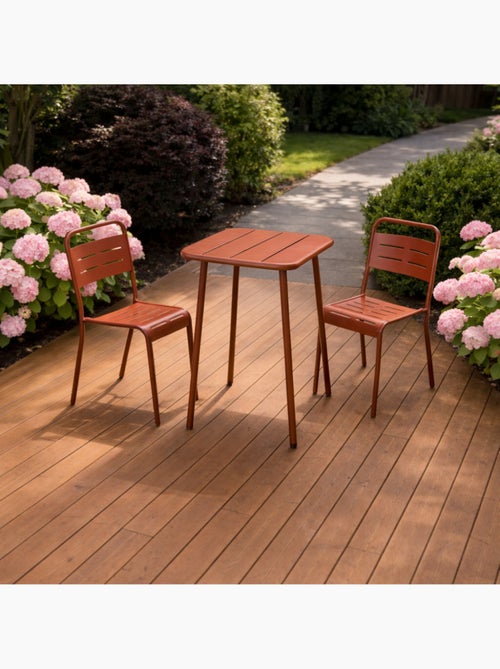 BERGAME Table carrée 2 places 50x50cm terracotta - Kiabi