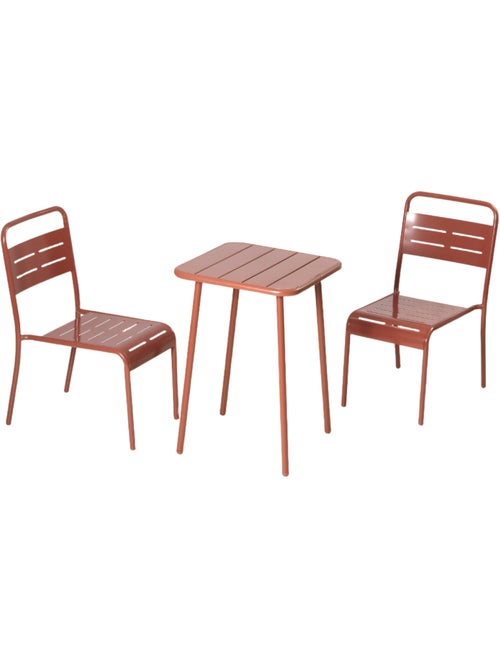 BERGAME Table carrée 2 places 50x50cm terracotta - Kiabi