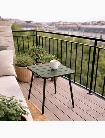 BERGAME Table carrée 2 places 50x50cm jaune