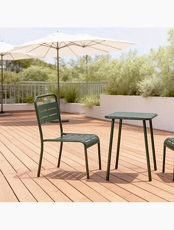 BERGAME Table carrée 2 places 50x50cm jaune