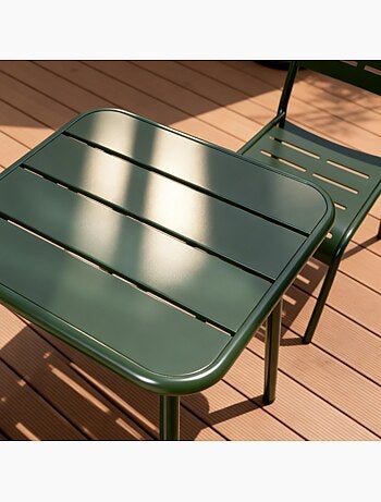 BERGAME Table carrée 2 places 50x50cm jaune