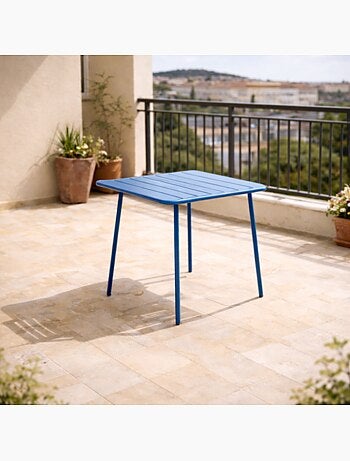 BERGAME Table carrée 4 places 70x70cm jaune