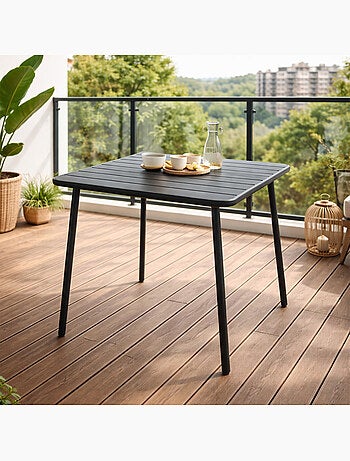 BERGAME Table carrée 4 places 70x70cm jaune