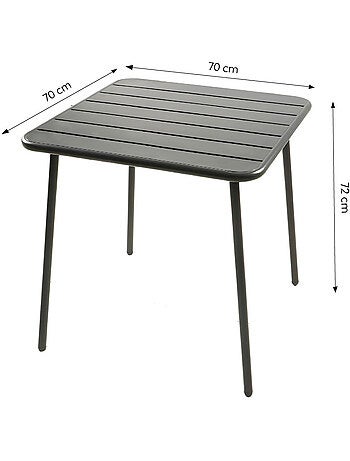 BERGAME Table carrée 4 places 70x70cm jaune