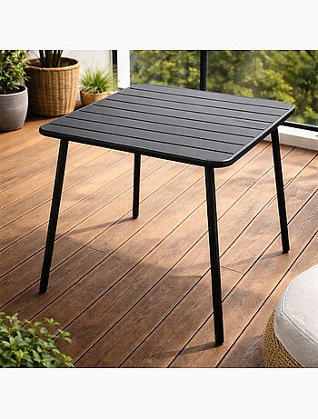 BERGAME Table carrée 4 places 70x70cm jaune